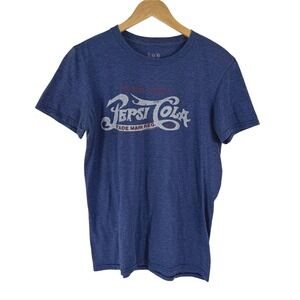 Tee Luv Pepsi Cola Graphic T Shirt Blue Heathered Vintage Logo Mens Medium